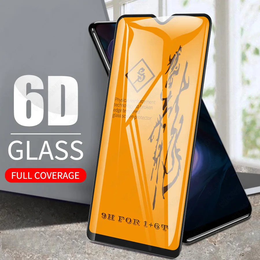 6D Full Cover Tempered Glass For OnePlus 7 Glue Screen Protector 6 6T 5T Protective Film | Мобильные телефоны и