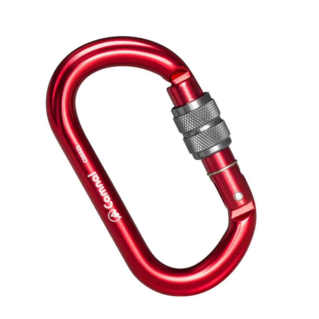 Perfeclan Rock Screw Gate Auto Locking Carabiner Climbing Safety D Type Hook Aluminum Auto Lock Screwgate D Carabiner