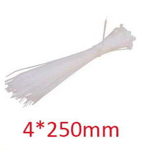 

free shipping,250PCS 250mm*4mm White Cable Wire Zip Ties Nylon Cable Tie