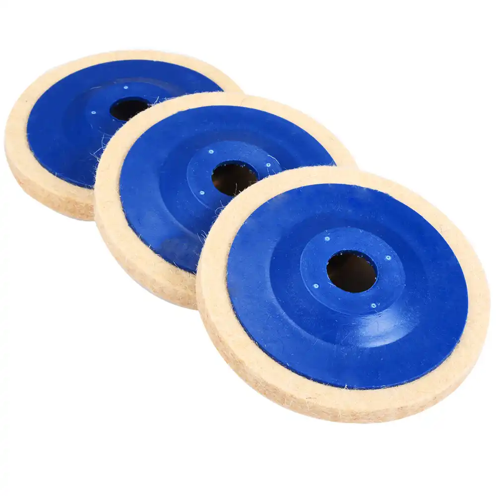 3pcs 100mm 3.94/" Wool Buffing Angle Grinder Wheel Felt Polishing Disc Pad Set