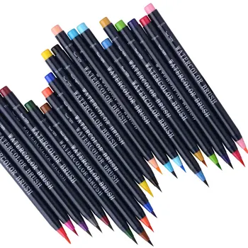 

Watercolor Color Pen Soft Set 20, Head Brush with Flexible Brush Tips +2pack Watercolor paper for Kids Adult Coloring, Art