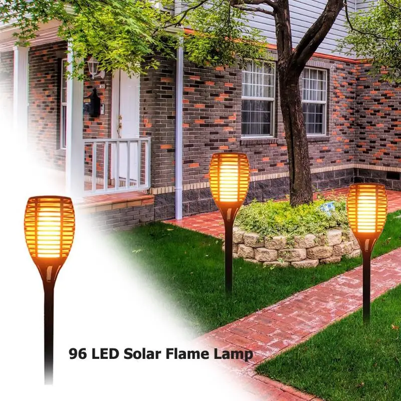 

96 LED Flickering Solar Flame Lamp IP65 Waterproof Courtyard Lawn Decor Lights Spotlight Lawn Lamp for Outdoor Decoration