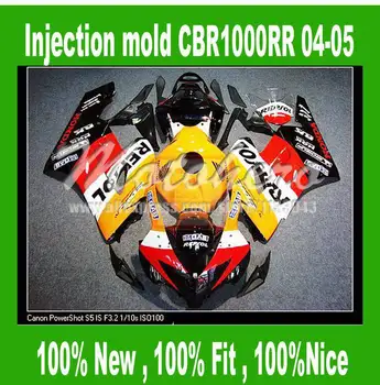 

REPSOL Fairings for HONDA CBR1000RR 04 05 CBR1000 2004 2005 CBR 1000RR 04 05 fairing Parts yellow red black + tank #SJ3M4