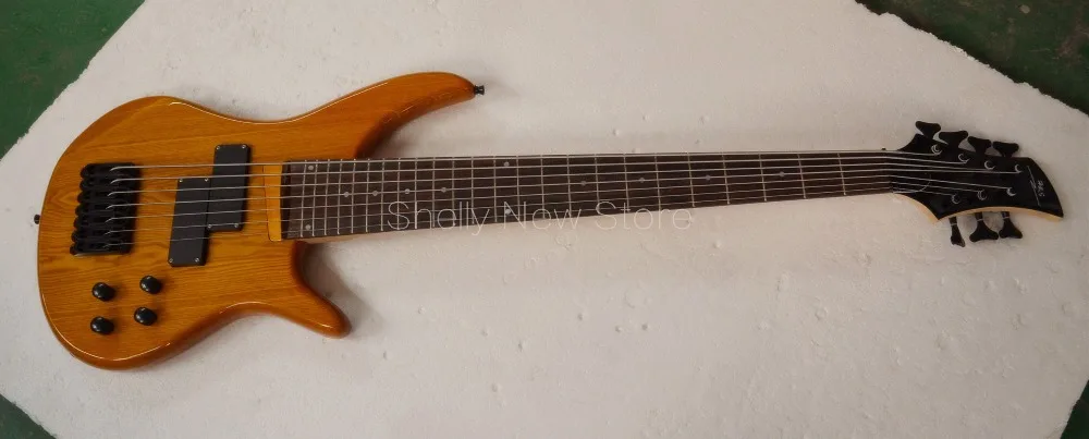 

Shelly new store factory custom 7 string ash body 24 frets black jazz tremolo electric bass guitar musical instrument shop
