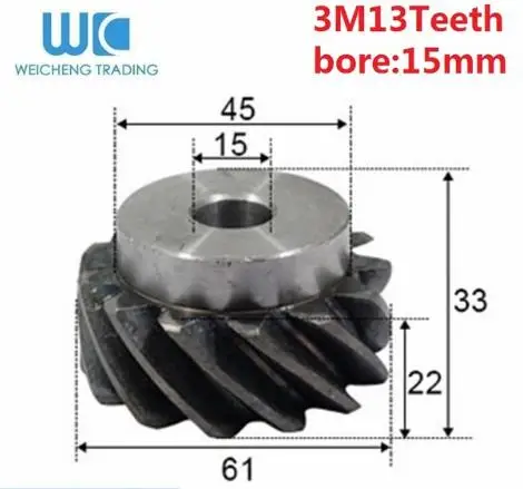 Винтовое зубчатое колесо 1,5 мод 50 зубьев внутреннее отверстие 15 мм шпоры и спиральные зубья маленькие 45# стальные зубчатые колеса