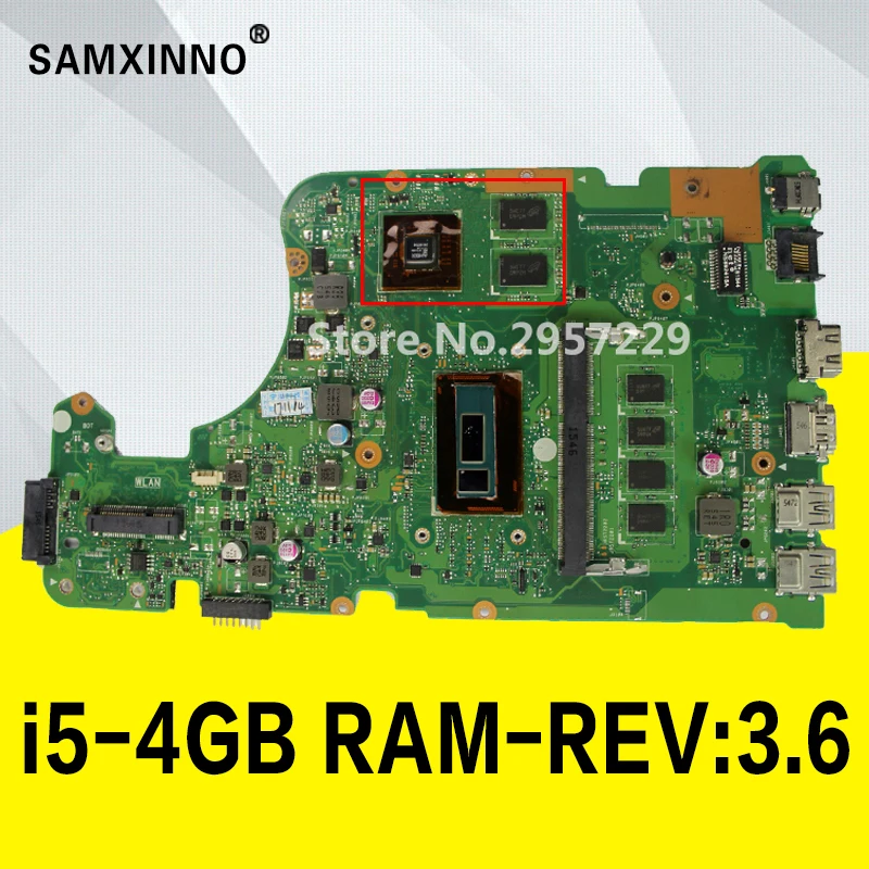 X555LD Motherboard i5 4GB REV3.6 RAM For ASUS X555LP X555L F555L K555L