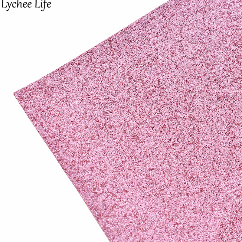 Lychee LifeSelf клей блеск из искусственной кожи Красочные кожаные ткани DIY ручной работы Домашняя одежда текстиль швейная одежда аксессуары