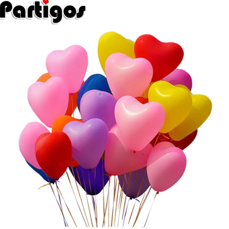 LARGE HEART SHAPE 10/" BALLOONS HELIUM BIODEGRADABLE wedding/< birthday party XMAS