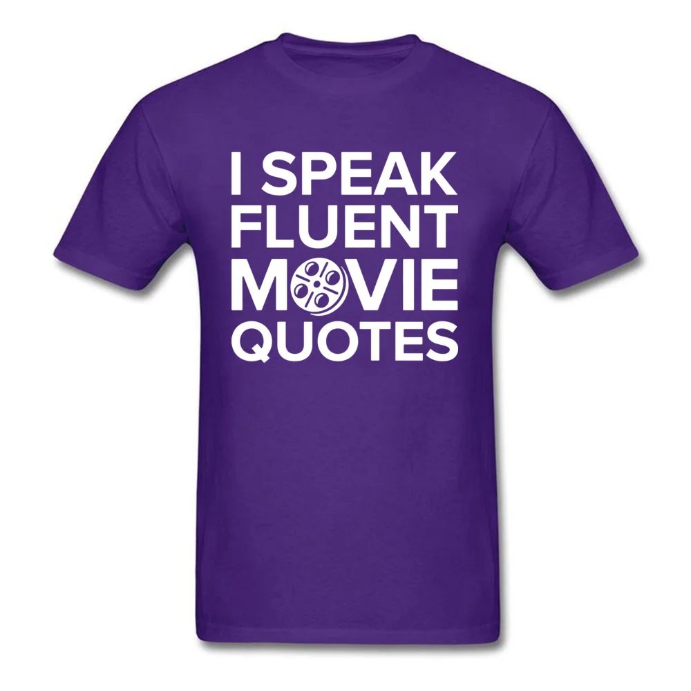 I Speak Movie Tshirts 2018 Hot Sale Short Sleeve Casual All Cotton Round Neck Men's Tops Shirt Casual Tee-Shirt Father Day I Speak Movie purple
