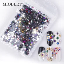 1 упаковка 300 шт.; многоразмерные х/с украшением в виде кристаллов Цвет ногтей Стразы 3D Magic с плоской задней частью Стекло драгоценный камень блестящие, дизайн ногтей аксессуары DIY аксессуары
