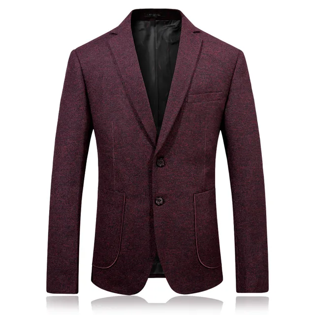 2017 autumn men's fashion casual red blazers men coats jacket classics business woolen blazer