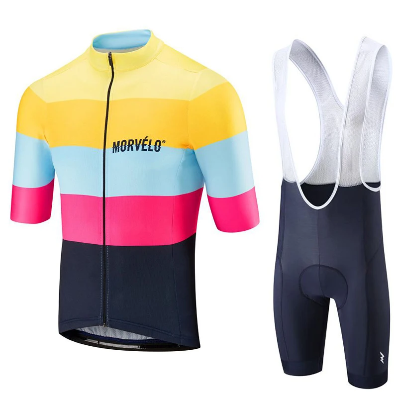 Мужской костюм для велоспорта Morvelo летний комплект из дышащего Джерси с коротким
