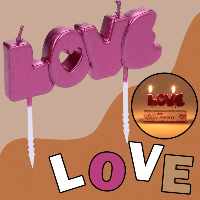 Candles LOVE Home Decoration Beautiful Paraffin Candle Environmental Decor Bougie Gift Party Kitchen Birthday Valentine'S Day | Дом и сад