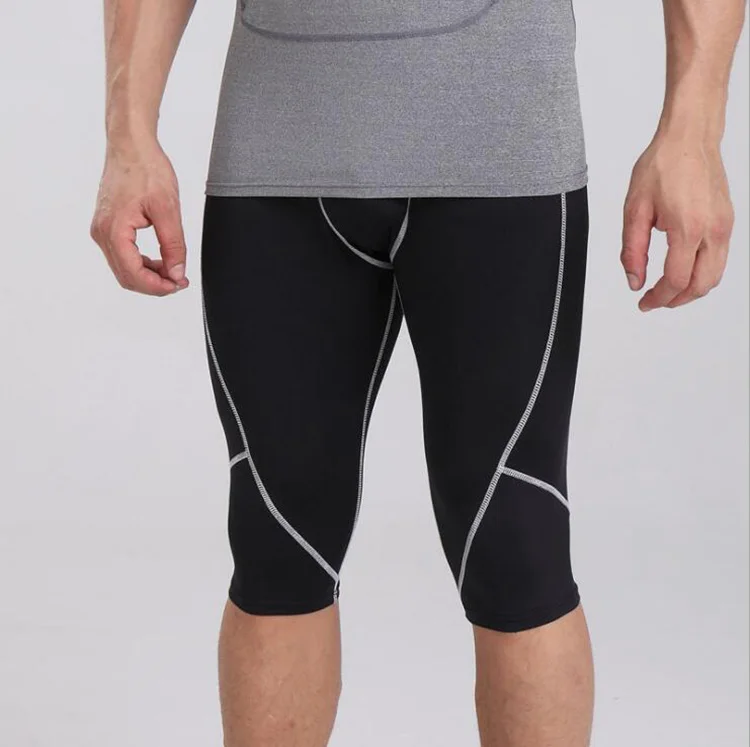 Pro компрессионные обтягивающие баскетбольные шорты дышащие быстросохнущие Беговые тренировочные короткие леггинсы мужские шорты для фитнеса - Цвет: Серый