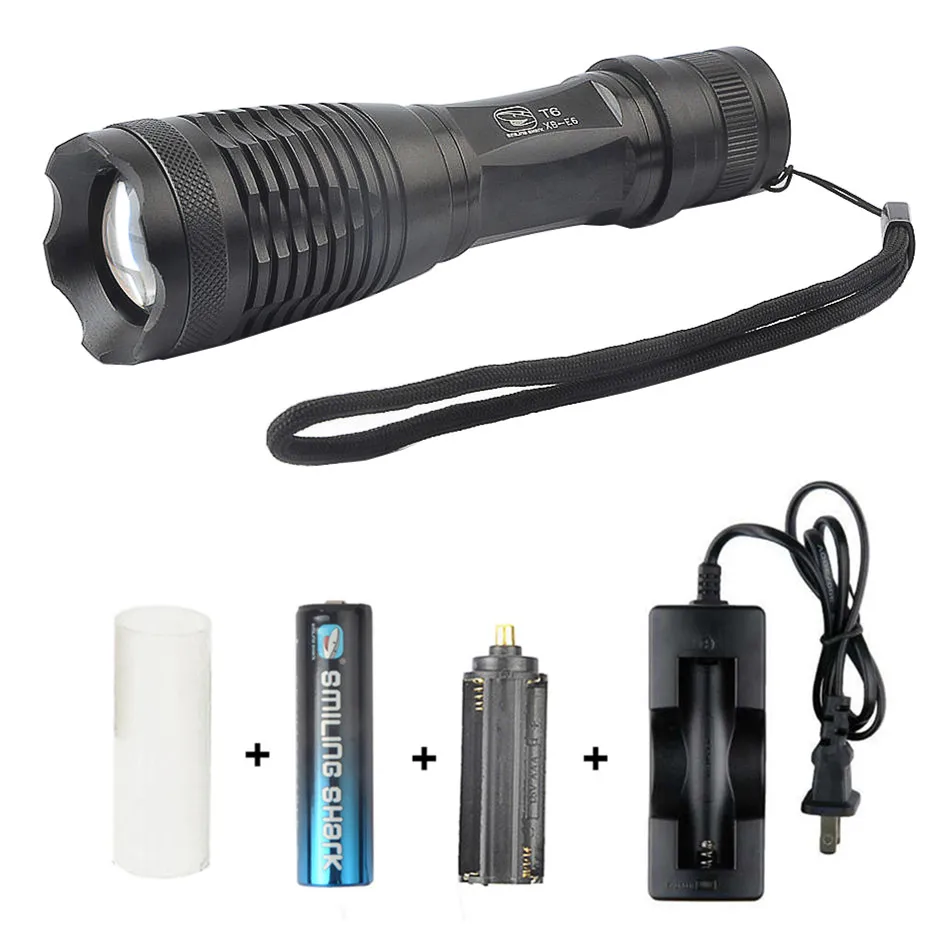 Bright CREE XML T6 LED Flashlights, 1000 Lumens Adjustable Focus