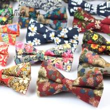 Estilo británico de La Vendimia Impresión de La Flor de la Pajarita Novio Wedding Gravata Delgada Floral Bowtie Flaco Corbata Bowtie Partido