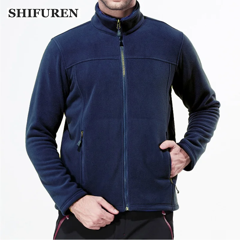 SHIFUREN Winter Warm Men Fleece Hiking Jacket Long Sleeve Thermal