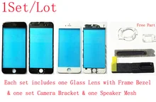 (109IP6G01AM)(1Set/Lot)100% Top Quality for iPhone 6G / 6 Plus Glass Lens W/ Frame Bezel+Camera Bracket+Speaker Mesh