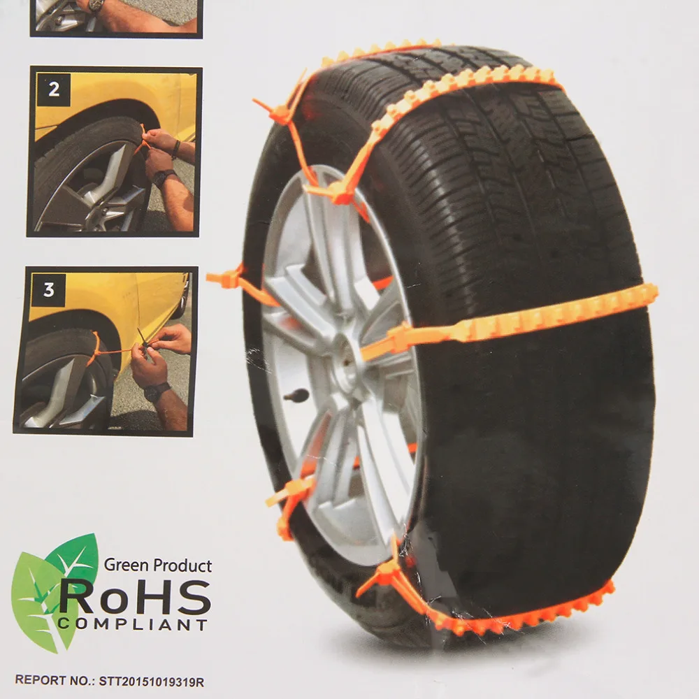 

Universal Yellow Nylon Universal Adjustable Auto Car SUV Snowblower Tire Snow Chains Mug Ice Road Ground Anti Wheel Slip Chain