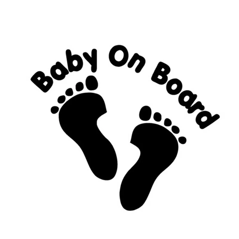 12 10 5cm Baby On Board Footprints Baby In The Car Car Stickers Warning Decals Black Silver C1 0003 Baby On Board On Boardbaby On Board Decal Aliexpress