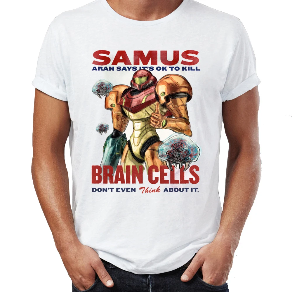 Мужская футболка Samus говорит что это нормально чтобы убить мозговые клетки Metroid