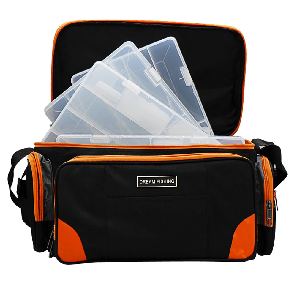 

free shipping waterproof fishing bags 37*23*24cm black outdoor muilt-function large capacity fishing tackle bag