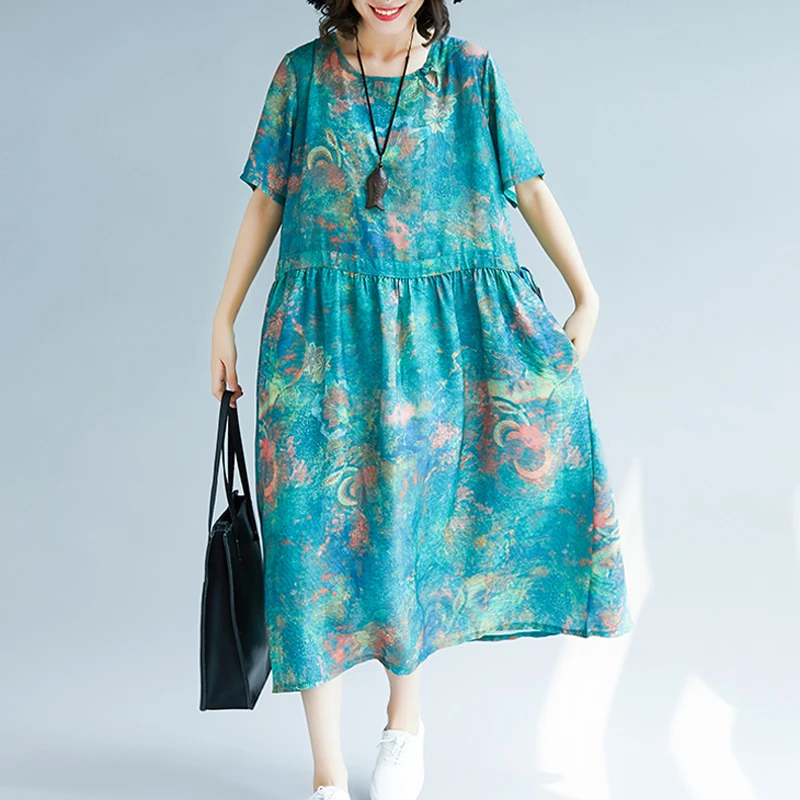 Summer clothes for Women maxi dress linen cotton Long t shirt dresses