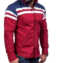 CH. KWOK Man скидка классический дизайн с лацканами модный, с длинными рукавами оверсайз Сращивание Цвет мужские рубашки