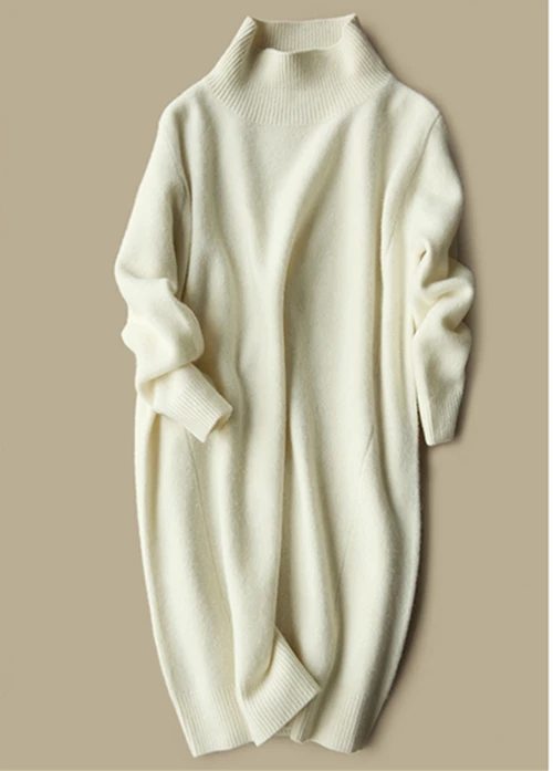 

cashmere wool blend woman's fashion mid-long pullover sweater half-high collar khaki 6colors S-2XL wholesale retail