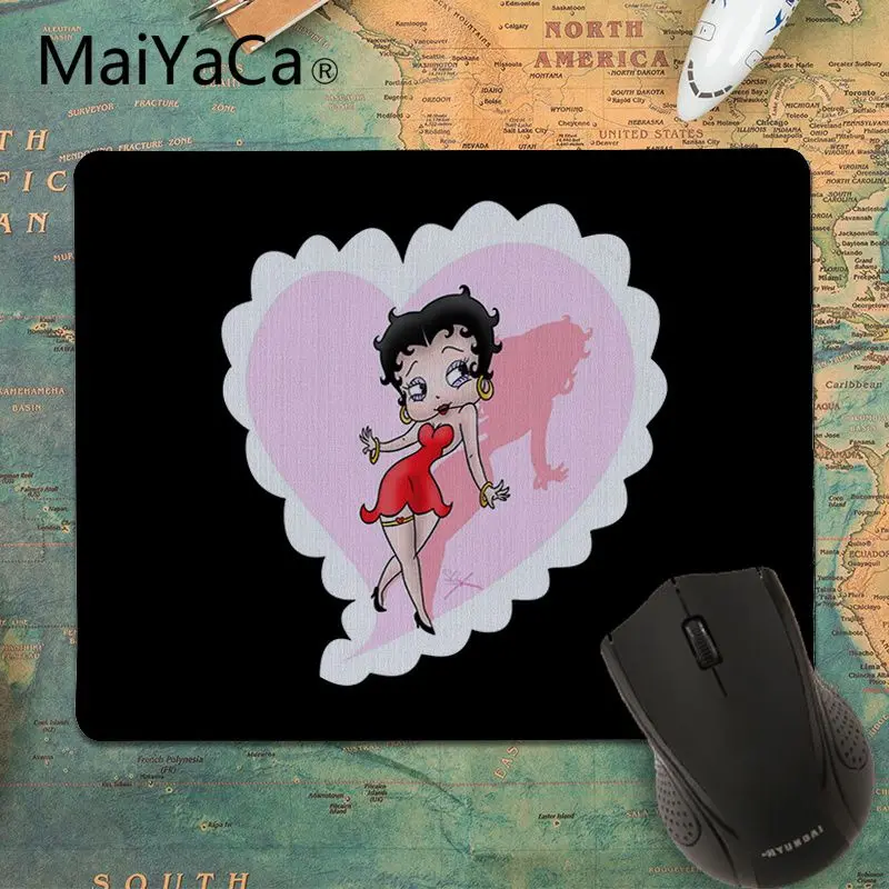 MaiYaCa Betty boop Девушка индивидуальные коврики для мышки коврик для мышки в стиле аниме DIY дизайн игровая мышь подкладка для коврика для ПК ноутбук - Цвет: 25X29cm