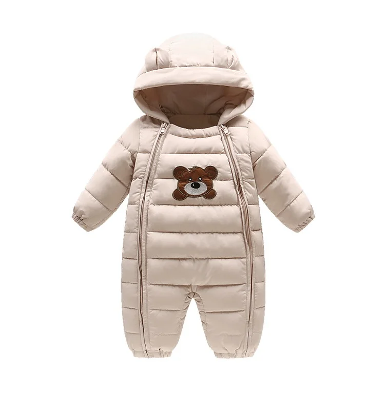 

Cartoon Baby Clothes Winter Plus Velvet Hooded Bear Baby Romper Newborn Infant Girl Jumpsuit Toddler Boy Costumes