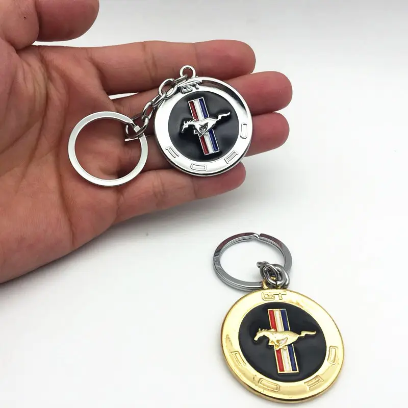 FDIK 100mmx40mm new 3D Metal Emblem Badge KeyChain keyring Key Chain Fob ring for Mustang GT 500 Cobra Shelby car styling|Key Rings| - AliExpress