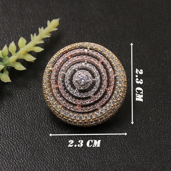 

Lanyika Fashion Jewelry Full Micro Paved Exquisite Round Hollow Design Brooch Pin for Daily Wedding Party Luxury Popular Gift