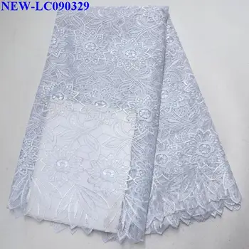 

African Lace Fabric 2019 High Quality Embroidery African Tulle Lace Fabric With Stones French Net Lace For Wedding dress MJE04