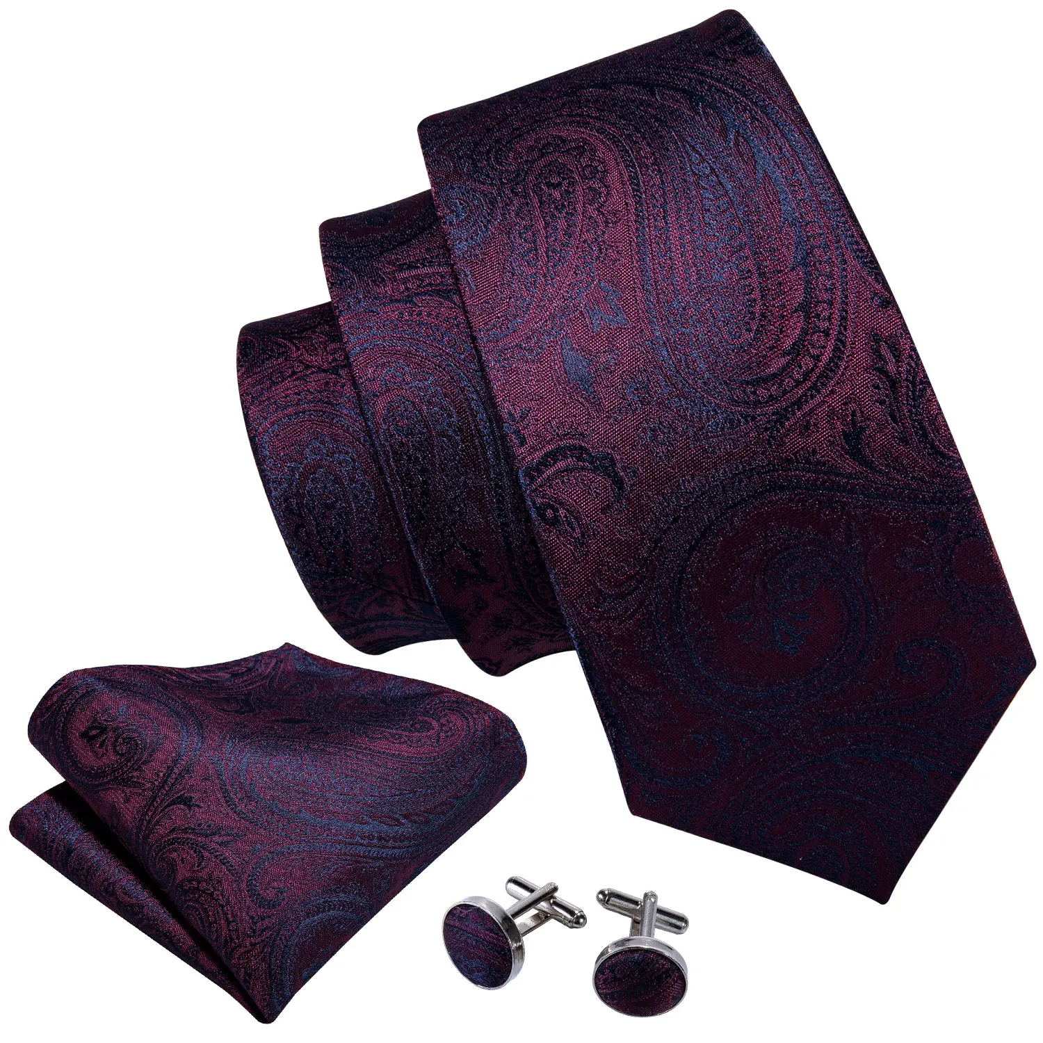 3 шт мужские шелковые галстуки для мужчин золотой галстук в горошек платок Пейсли жаккард тканая синяя Подарочная коробка для галстука набор Барри. Ван