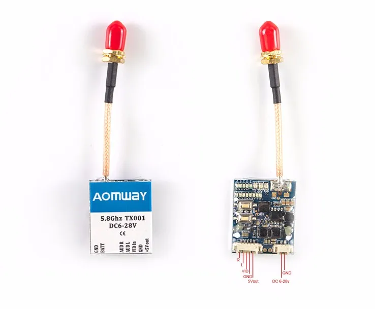 Aomway TX001 5,8G 40CH 25/200/600 мВт Мощность переключаемый передатчик