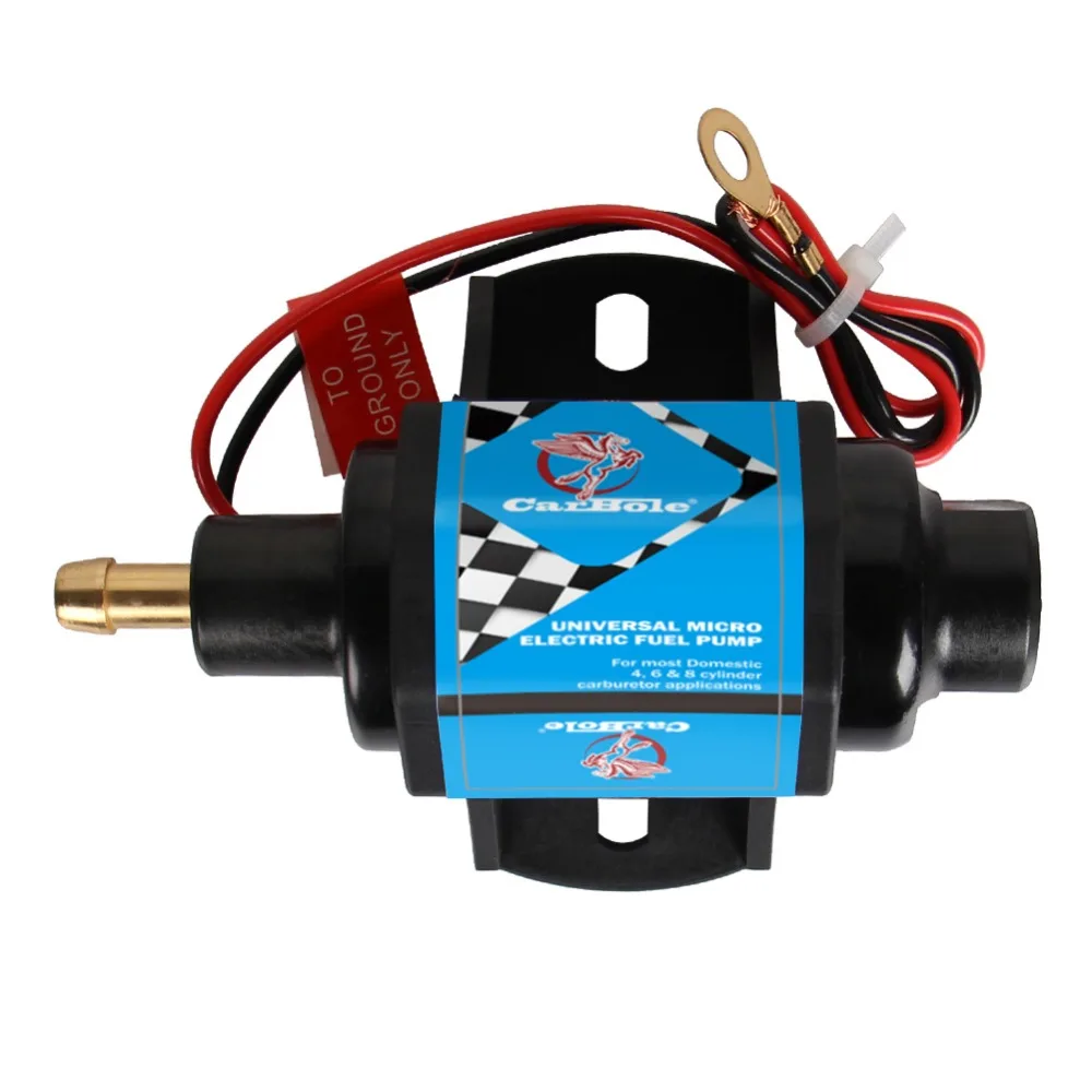 CarBole Mini Electric Fuel Pump Solid Petrol Pumps 12V 5/16 Inch 4-7 P.S.I. for 4,6& 8 Cylinder Carburetor- 2 Wire Design