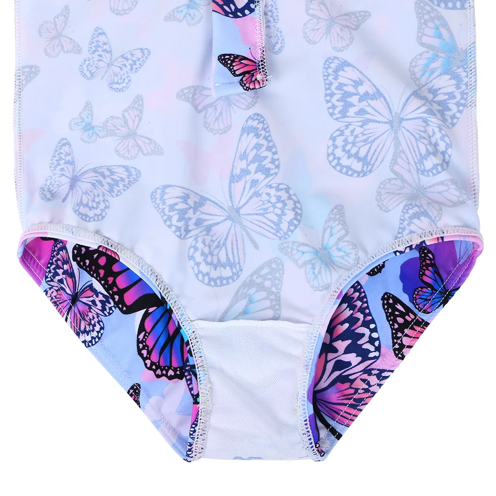 BAOHULU Purple Butterfly Cartoon Kids Swimwear UV50+ Long Sleeve Swimwear Girl Child Swimsuit Girls Swimwear Bathing Suits