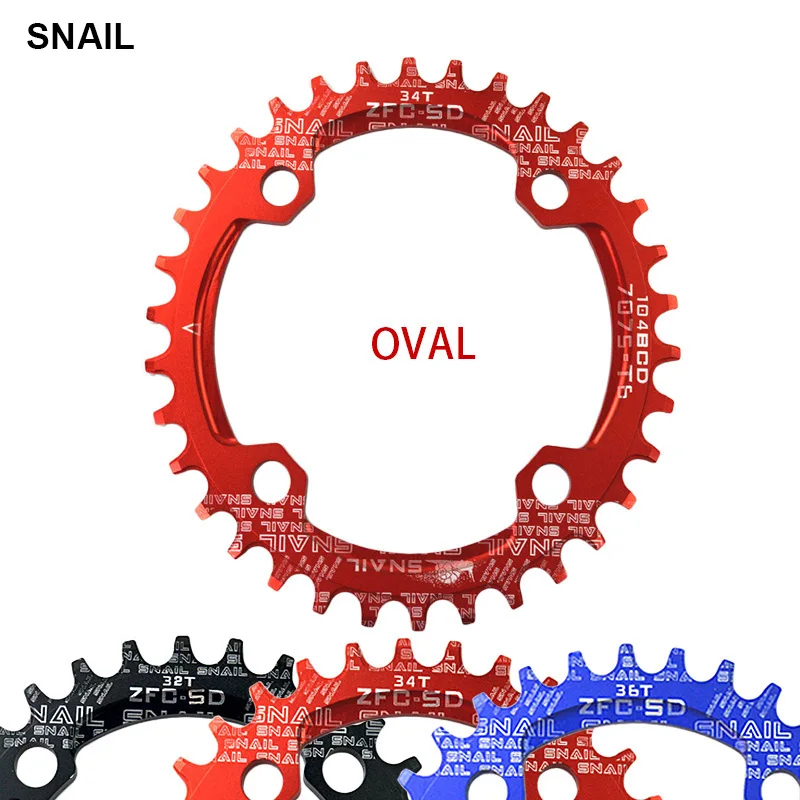 

SNAIL 104BCD 32T/34T/36T Oval Ultralight A7075-T651 Chainwheel MTB Road Bicycle Crankset Tooth Plate