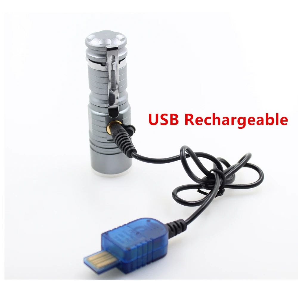 USB Перезаряжаемый 300 люмен 16340 фонарик CREE XPE R5 Мини светодиодный фонарь с 3 режимами мощности