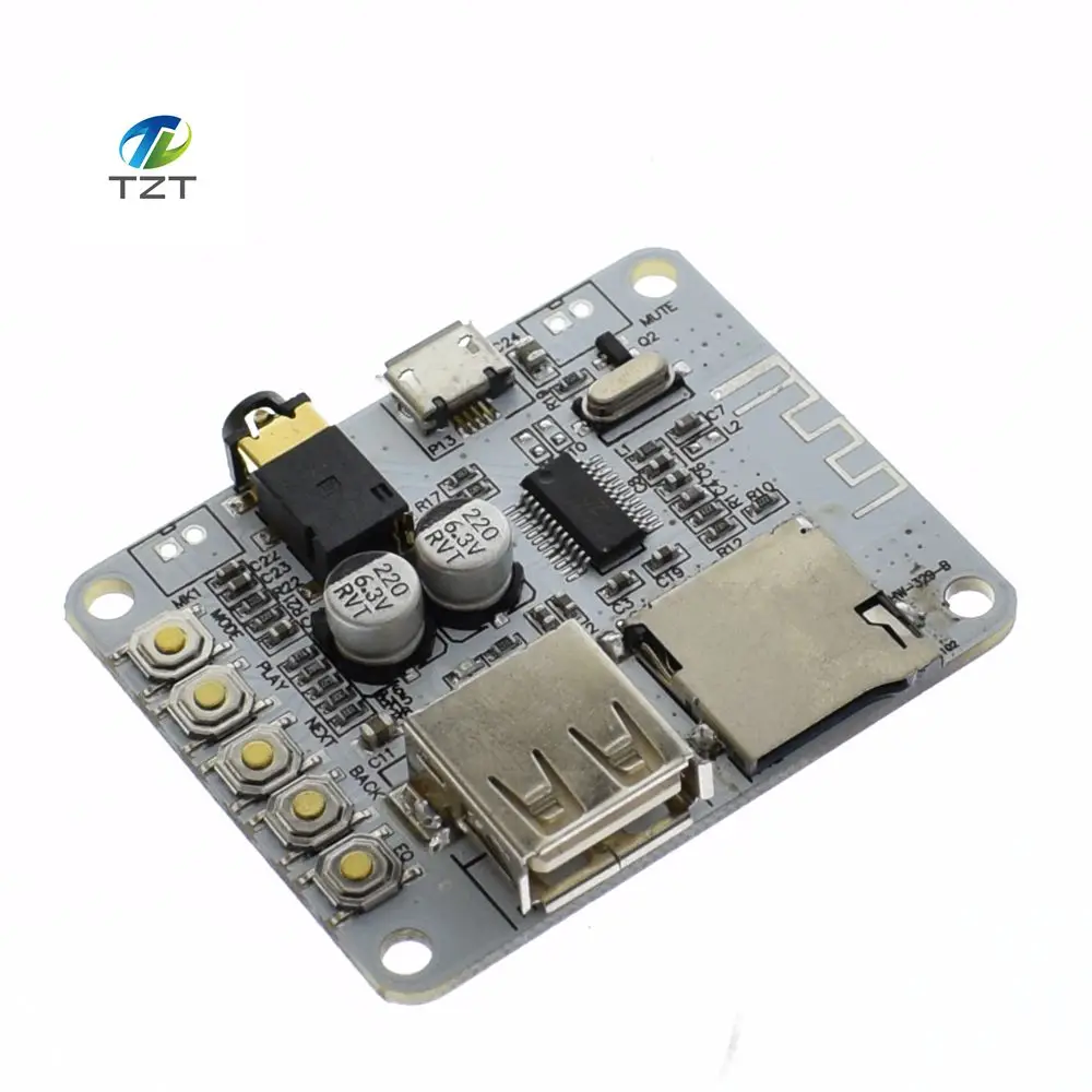 

Bluetooth Audio Receiver board with USB TF card Slot decoding playback preamp output A7-004 5V 2.1 Wireless Stereo Music Module