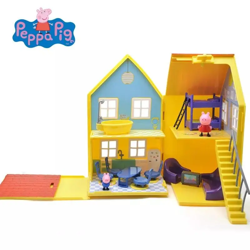Deluxe/ Genuine Peppa Pig Deluxe Peppa Pig Play House with Accessories Figures peppa Toy