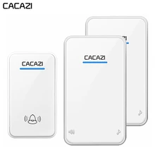 CACAZI newest waterproof LED wireless doorbell AC 100-240V EU/US/UK plug door bell 300M remote 48 rings 6 volume door chime cacazi ac110 220v wireless doorbell waterproof large button plug in receiver 300m remote door bell 36 melody 4 volume door ring