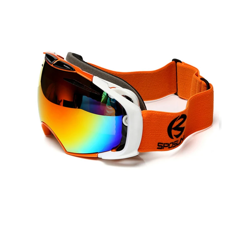 Лыжные очки для сноуборда, противотуманные, двойные линзы, для мотокросса, лыжные очки UV400 для мужчин и женщин, профессиональные лыжные очки, снежные очки - Цвет: Orange Frame