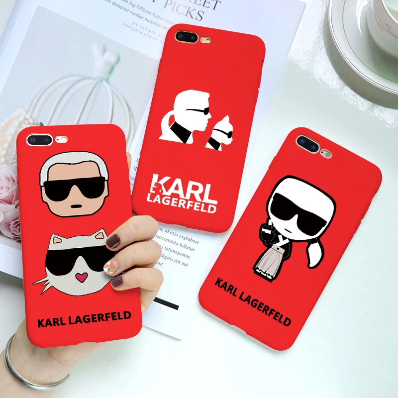 

For iPhone XS MAX X XR XS 5 11 6 6S 7 8 Plus Funny TPU Soft Phone Cover For iPhone 11 Pro MAX Fashion Karl Lagerfeld Fitted Case