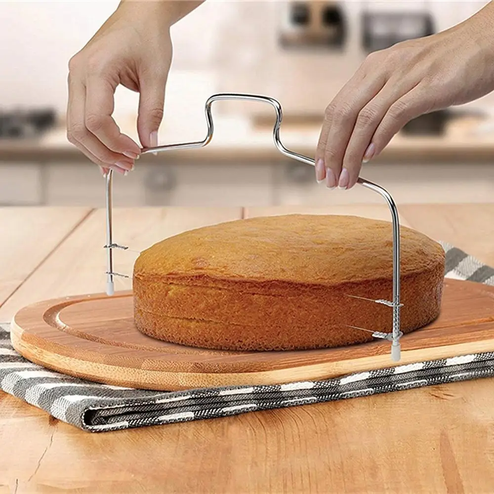 

Stainless Steel Adjustable Cake Slicer Leveler Pizza Bread Dough Cutter Trimmer DIY Baking Tool High Quality Cake Scraper
