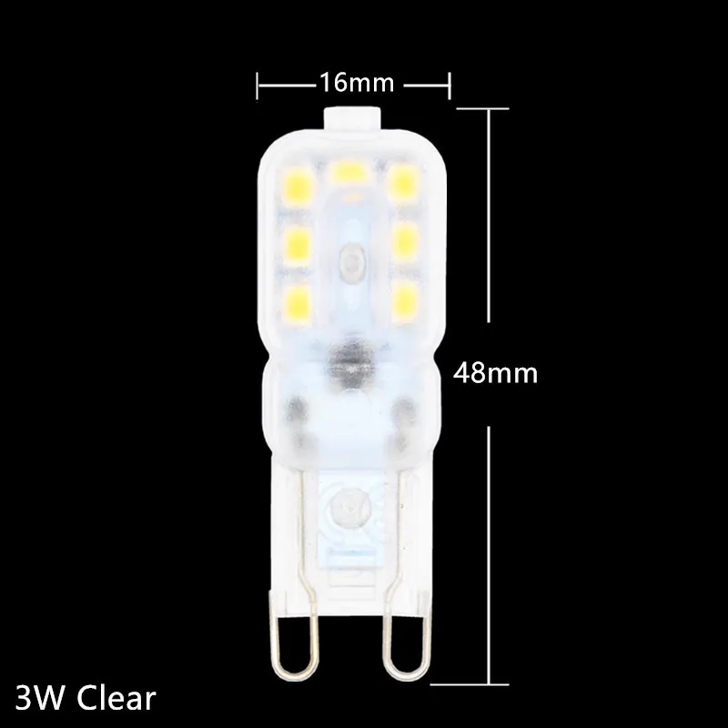 10 piezas 2835 Mini G9 LED lámpara 220 v 3 W 5 W Lampada bombillas LED vela proyector Lamparas LED g9 Dimmable de la lámpara