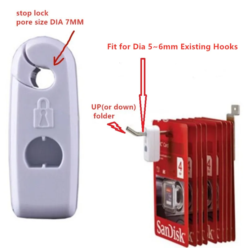 500 шт. Белый ABS стоп-замок EAS противоугонные замки для розничной торговли безопасное исполнение, крюк стебель и peg стоплок