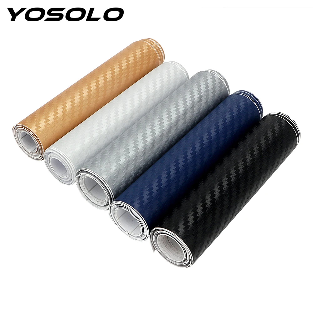 YOSOLO 10 см x 127 углеродного волокна 3D наклейки для автомобиля Оттенок Виниловая