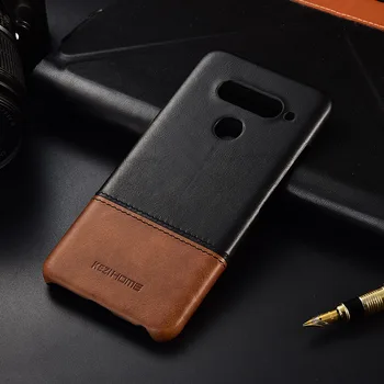 

For LG V40 case Luxury Genuine leather and PC Hard Rugged Protective Back Cover For LG V 40 Full Shockproof Coque Capa Shell